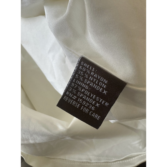 NWT J McLaughlin Sheath Dress Pleated Ponte 3/4 Sleeve Ivory Large Modest Mature - Picture 11 of 12